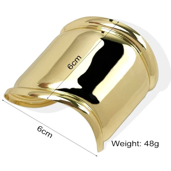 Bracelet BOLD Chunky Gold Bone Cuff N04 - Picture 8 of 8